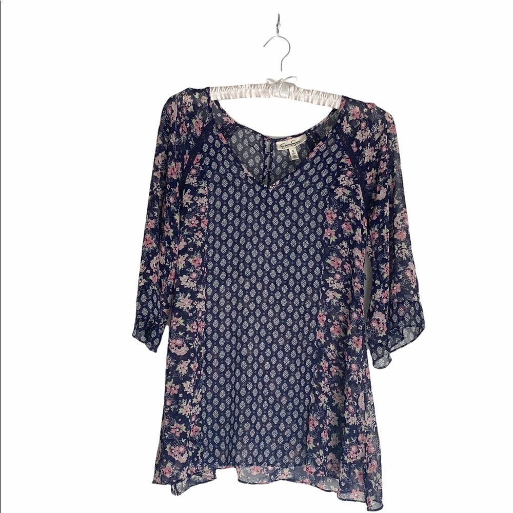 Jessica Simpson Sheer Tunic Blouse
